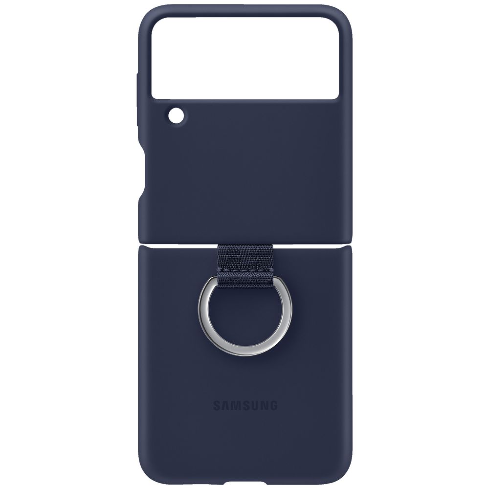 Original Samsung Galaxy Z Flip 3 Silicone Cover with Ring - Navy