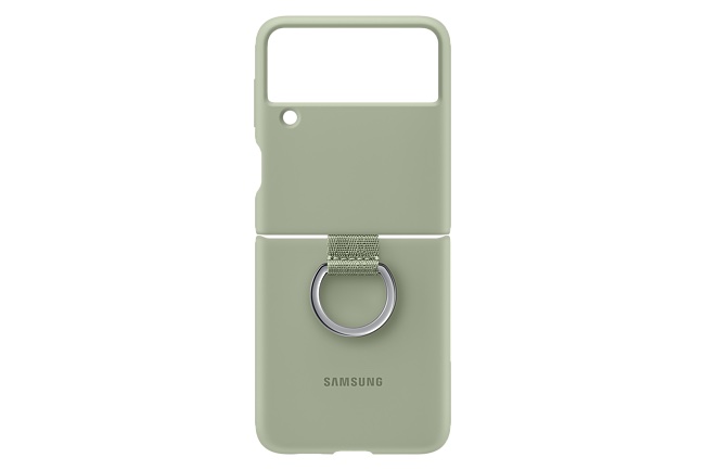 Original Samsung Galaxy Z Flip 3 Silicone Ring Case - Olive Green