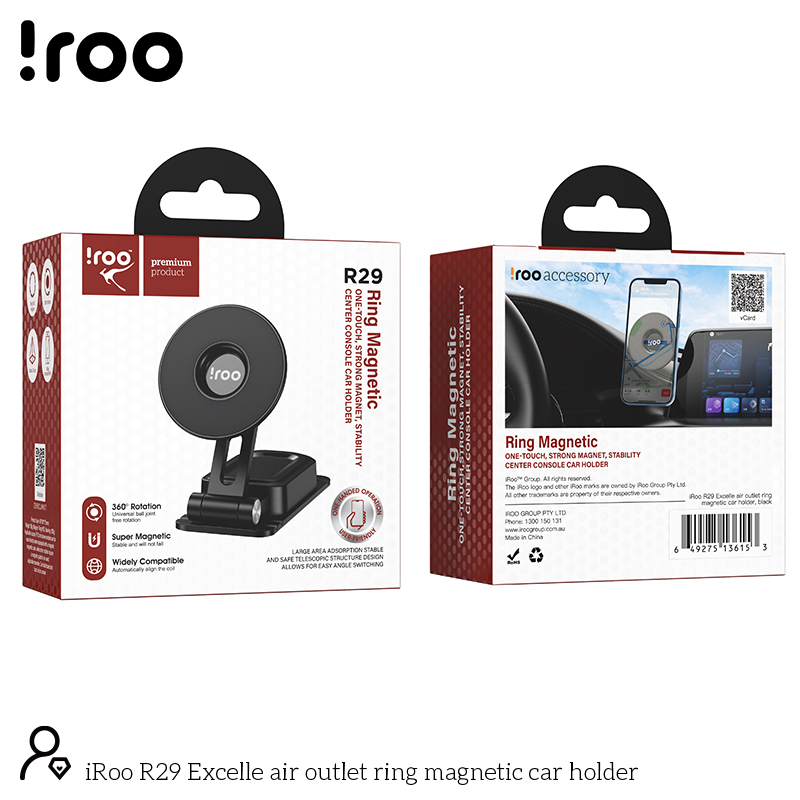 iRoo R29 Magnetic Center Console Car Mount - Magsafe Compatiple