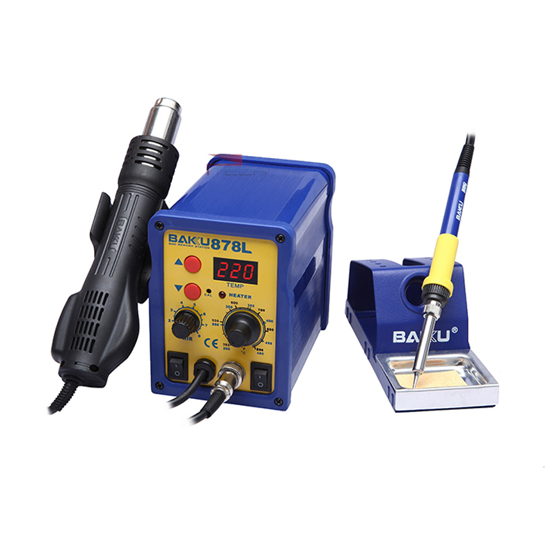 BAKU BK-878L 700W 2 in 1 Soldering Iron+Hot Air Gun Digital Display Temperature Adjustment Desoldering Station