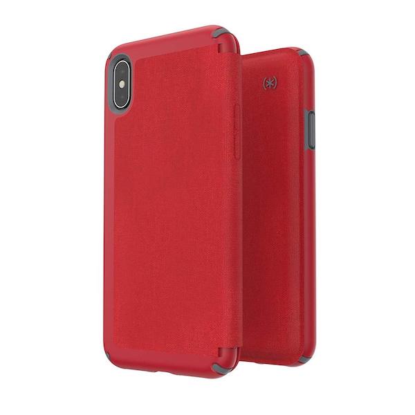 [BW-203] IPHONE XS MAX SPECK PRESIDIO CARD FOLIO CASE - RED/GREY